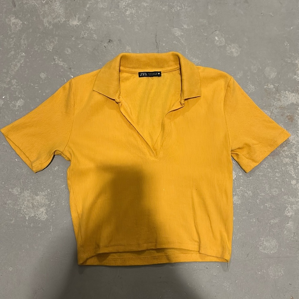 Zara Orange Collard Crop Top